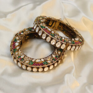 Silver Polki Bangles