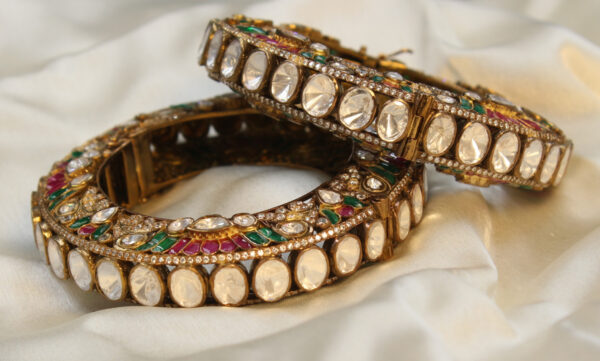 Silver Polki Bangles - Image 6