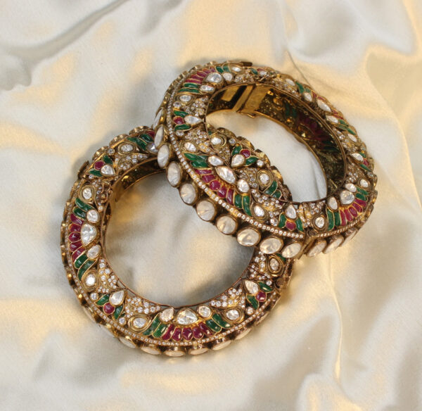 Silver Polki Bangles - Image 4