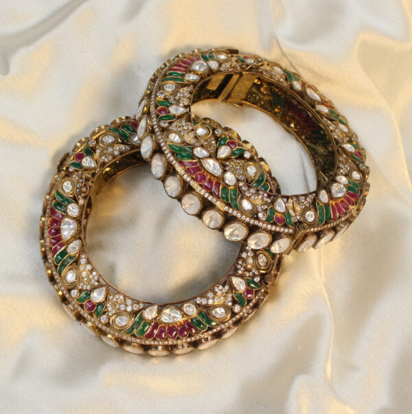 Silver Polki Bangles - Image 3